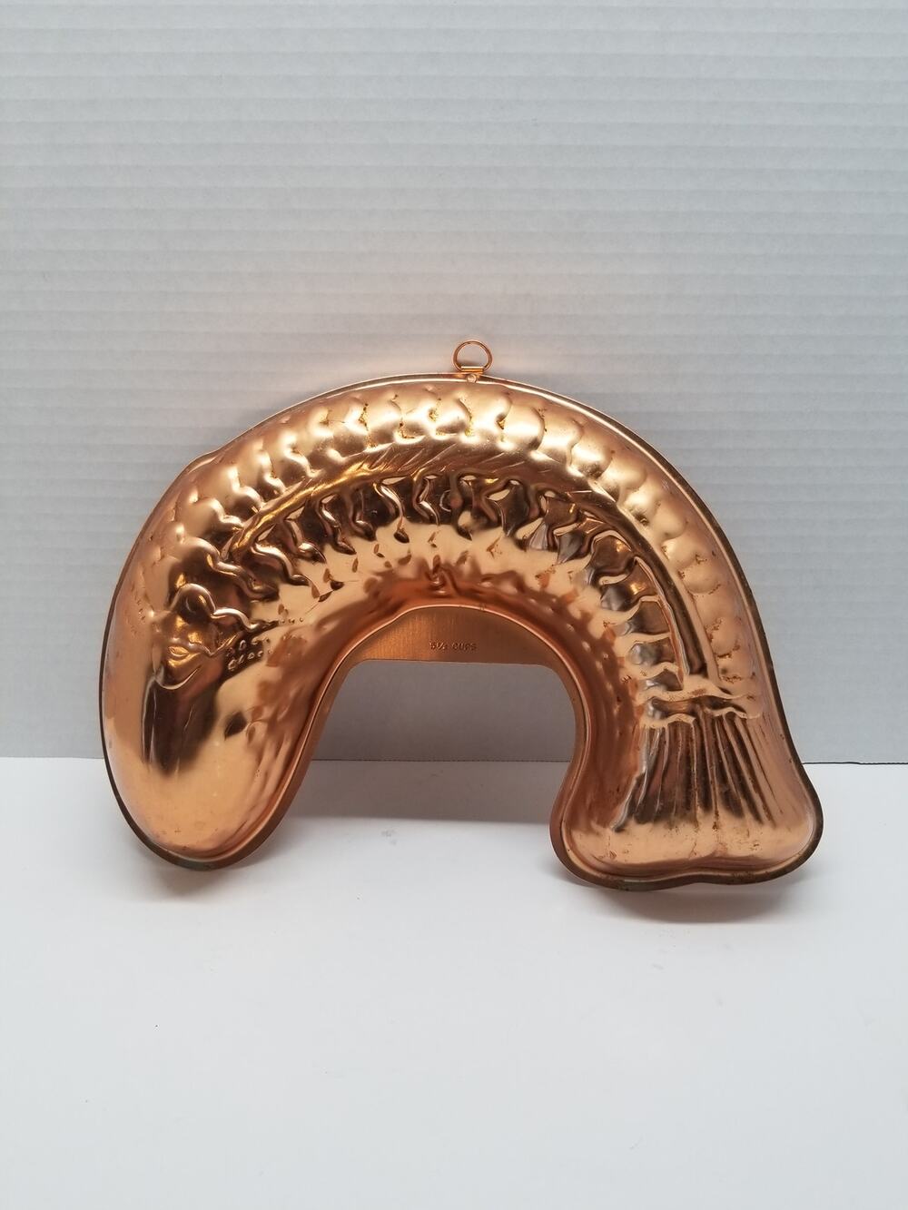 Vintage Large Copper Salmon Fish Jello Mold Bundt Pan Hangs